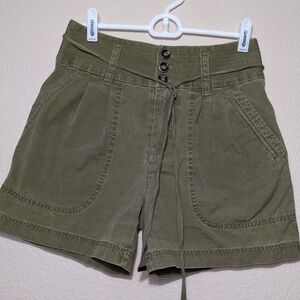 Marc Jacobs High Waist Olive Workwear Shorts with Belt